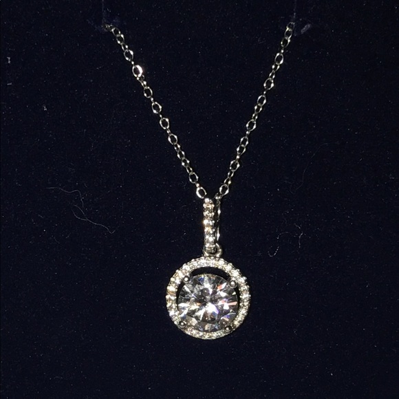 Silver Plated Charm Crystal CZ Necklace - Picture 6 of 8